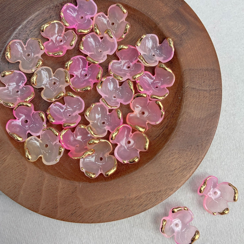 Charms de Clover Acrylique 3-Petal doré