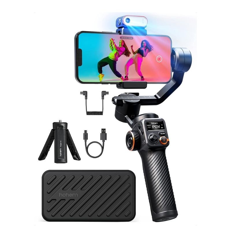 Visage de l'IA et de la lumière de remplissage de tir Vlog Stableur à trois axes