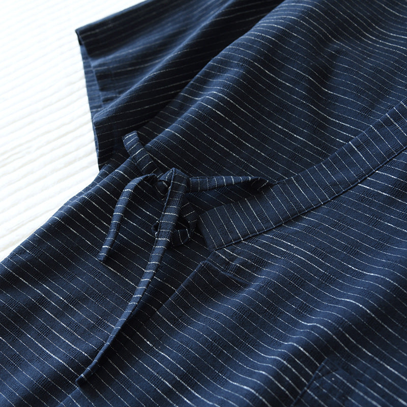 Pyjama pour hommes Kimono Printemps et coton d'été Peignoir Plus Taille Pyjama Cotton pour hommes
