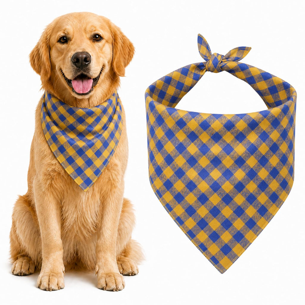 Bleu & Blanc Plaid Dog Bandana 1 Pack
