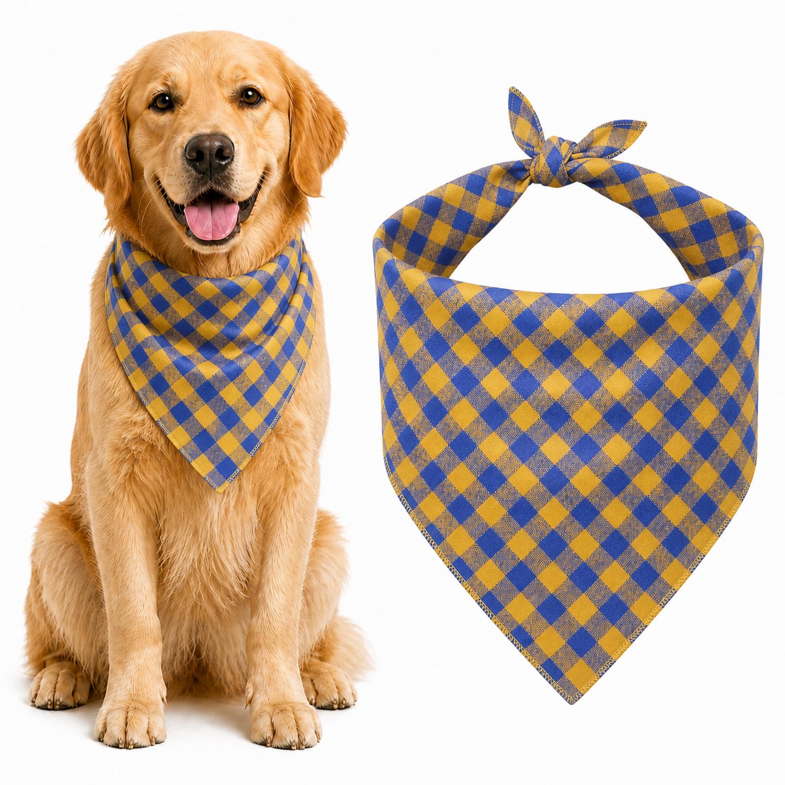 Bleu & Blanc Plaid Dog Bandana 1 Pack