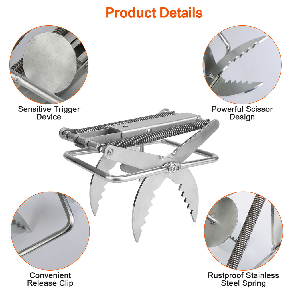 Vente 2PCS Easy Setup Pièges de ciseaux à moles en extérieur Réutilisable Piège de contrôle de la tige solide