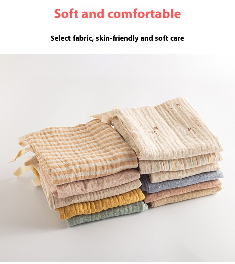 Simple bébé Gauze coton Serviette carrée à quatre couches Salive Serviette visage vêtement couleur soins infirmiers