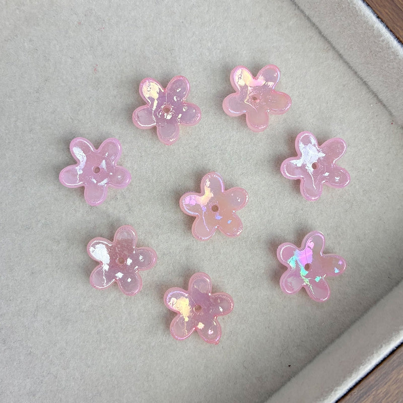 Perles de fleurs d'étoiles 5-Petal translucides
