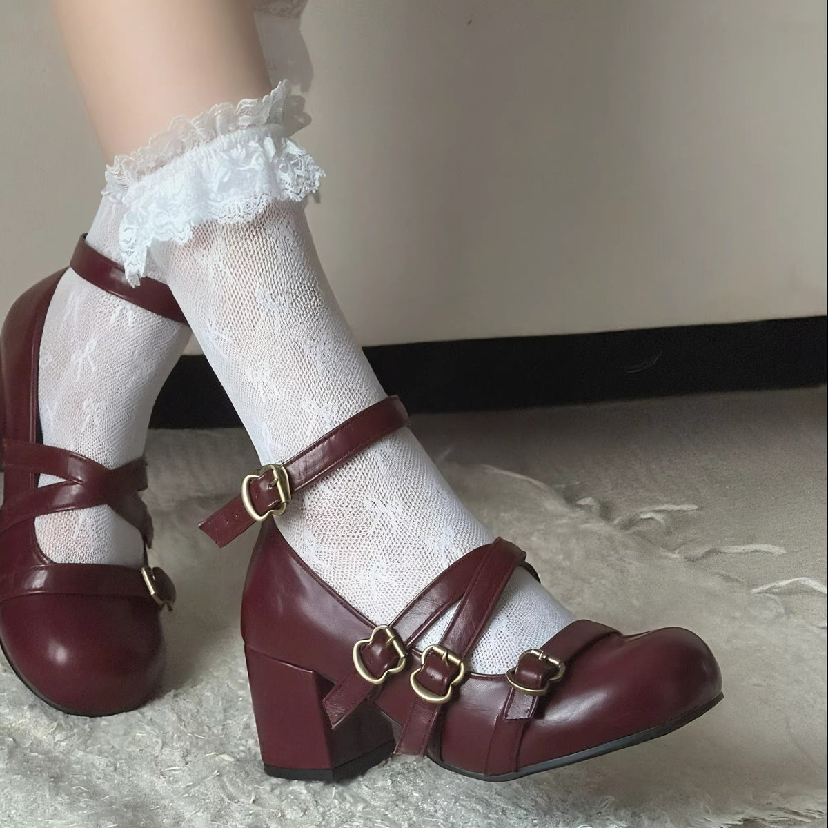 Chaussures Vintage Chunky de style français pour femmes