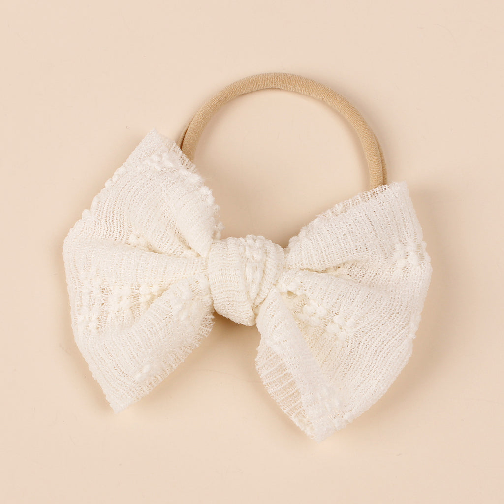 Bande de cheveux pour enfants Mesh Bow Hairband Nylon Narrow Headband Bow Hair Accessoires