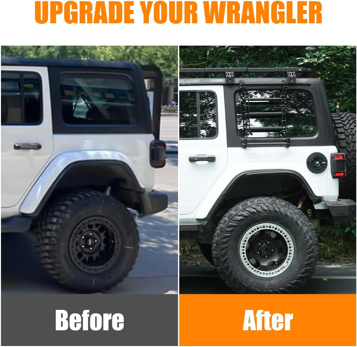 Échelle de fenêtre arrière compatible avec JL JLU 2 Porte 4 Porte Je Ep Wrangler 2018