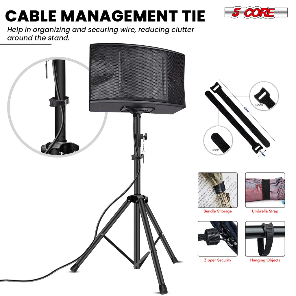 5 Core Speaker Stand Pair Hauteur réglable 3Ft PA DJ Tripod Studio Monitor Stands Heavy D