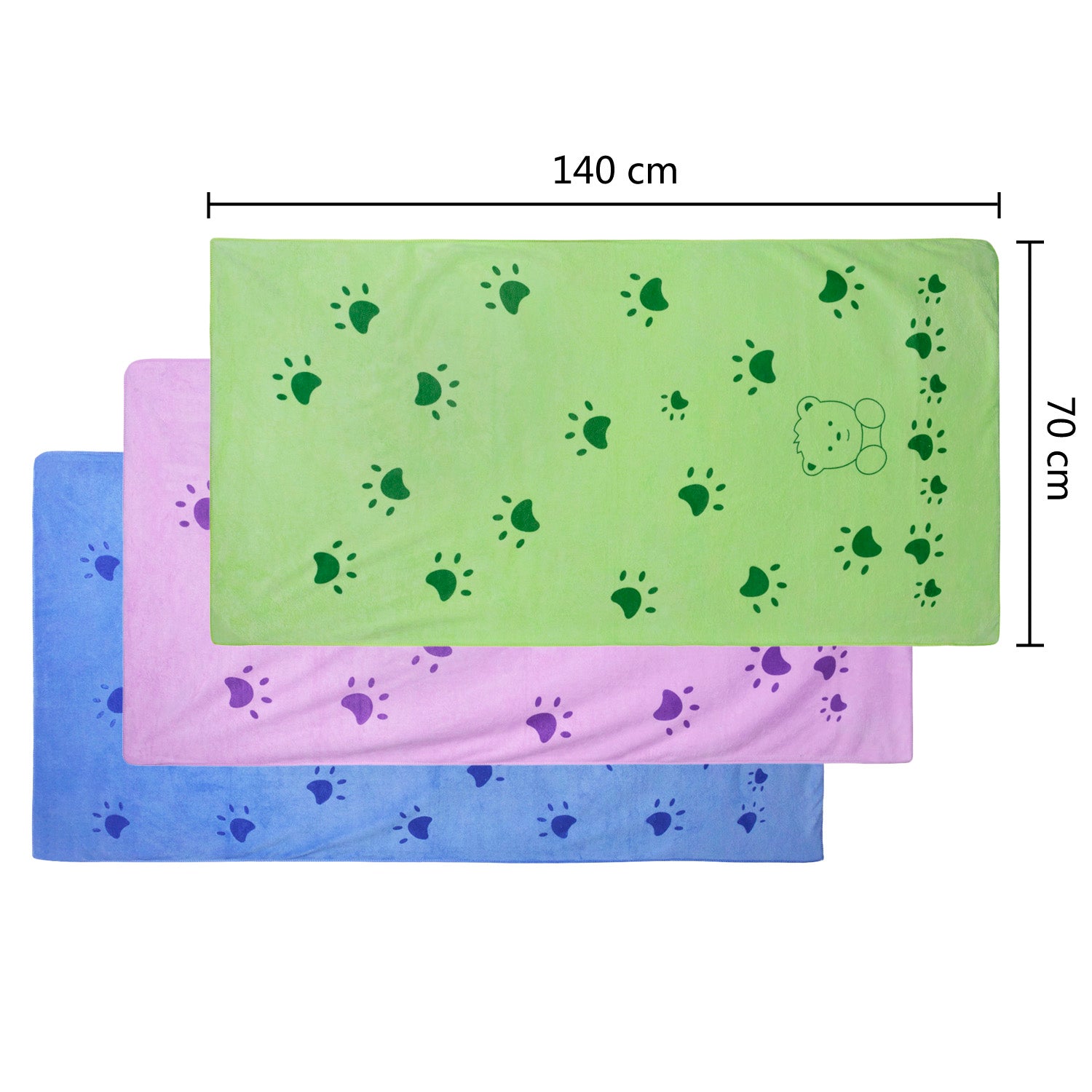 Doucement absorbant Cartoon Imprimer Serviette de bain Embossée