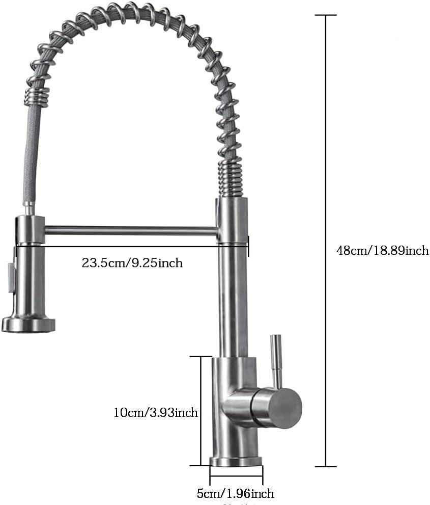 Moderne Monobloc Rull Out Kitchen Mixer Tap Dual Spout Spray Single Lever 360