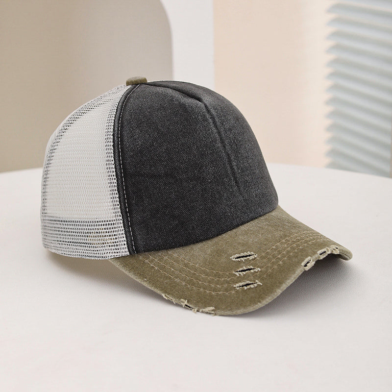 Multi-couleur Frayé Lavé Vintage Mesh Respirant Mode Sun-protective Casquette de baseball