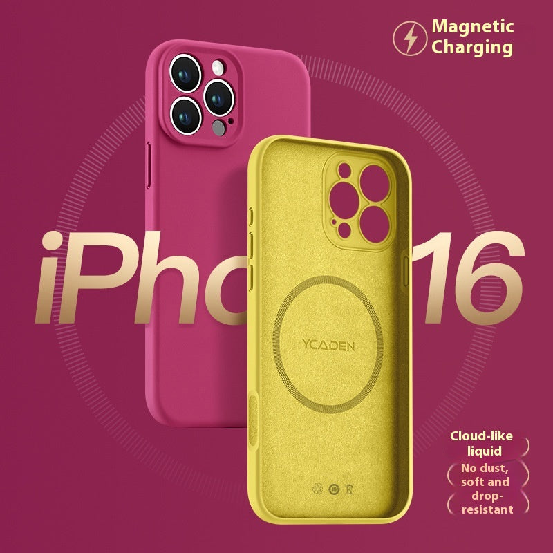 Boîtier de téléphone Real liquide Silicone magnétique ultra-mince résistant à la chute Tout inclus