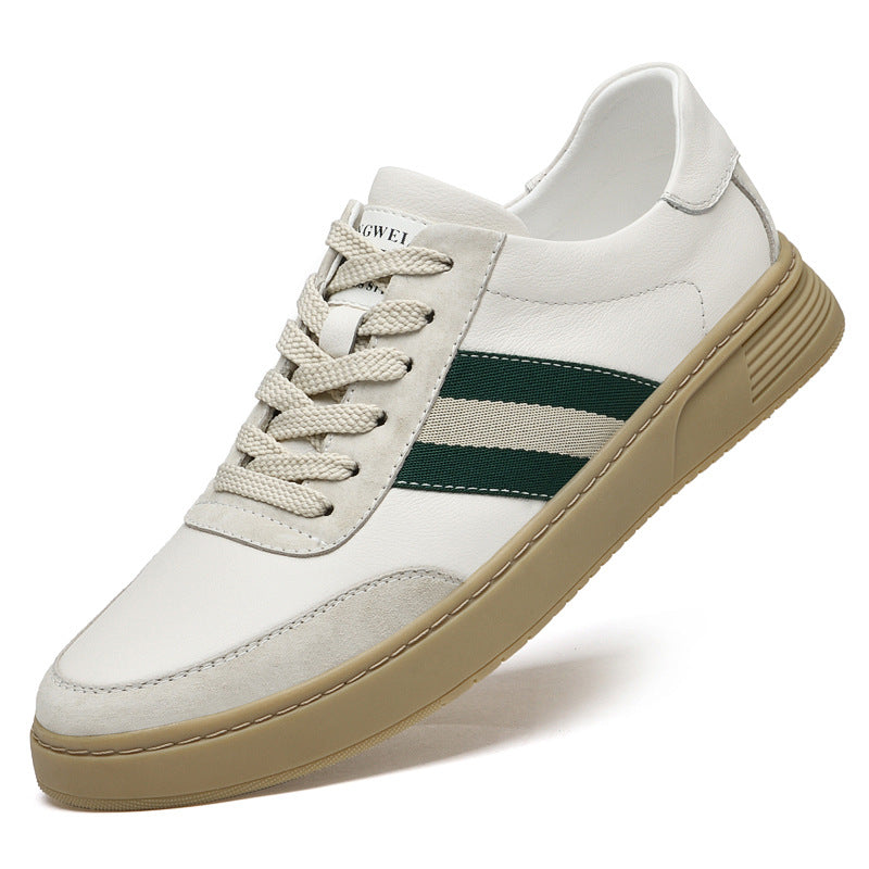 Chaussures de plateau en cuir de vache en lacet