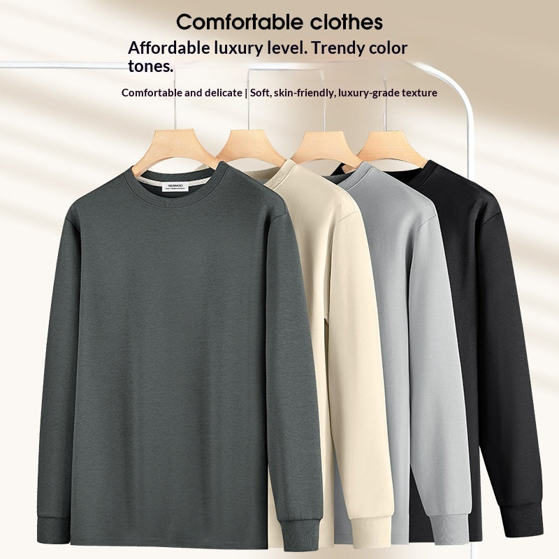 T-shirt à manches longues à manches longues pour homme minimaliste à col d'équipage
