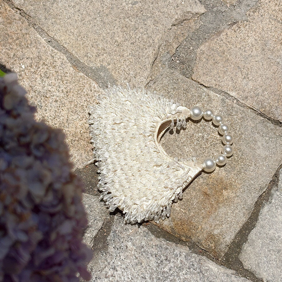 Tassel Tote Bag doux et blanc, de style français