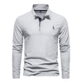 Printemps et automne Lapel Cotton Homme POLO Shirt Mode Casual Homme Broderie Deer Long