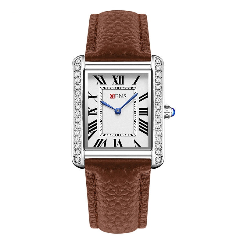 Retro Diamond Inlaid Haut de gamme de montres Quartz pour femmes