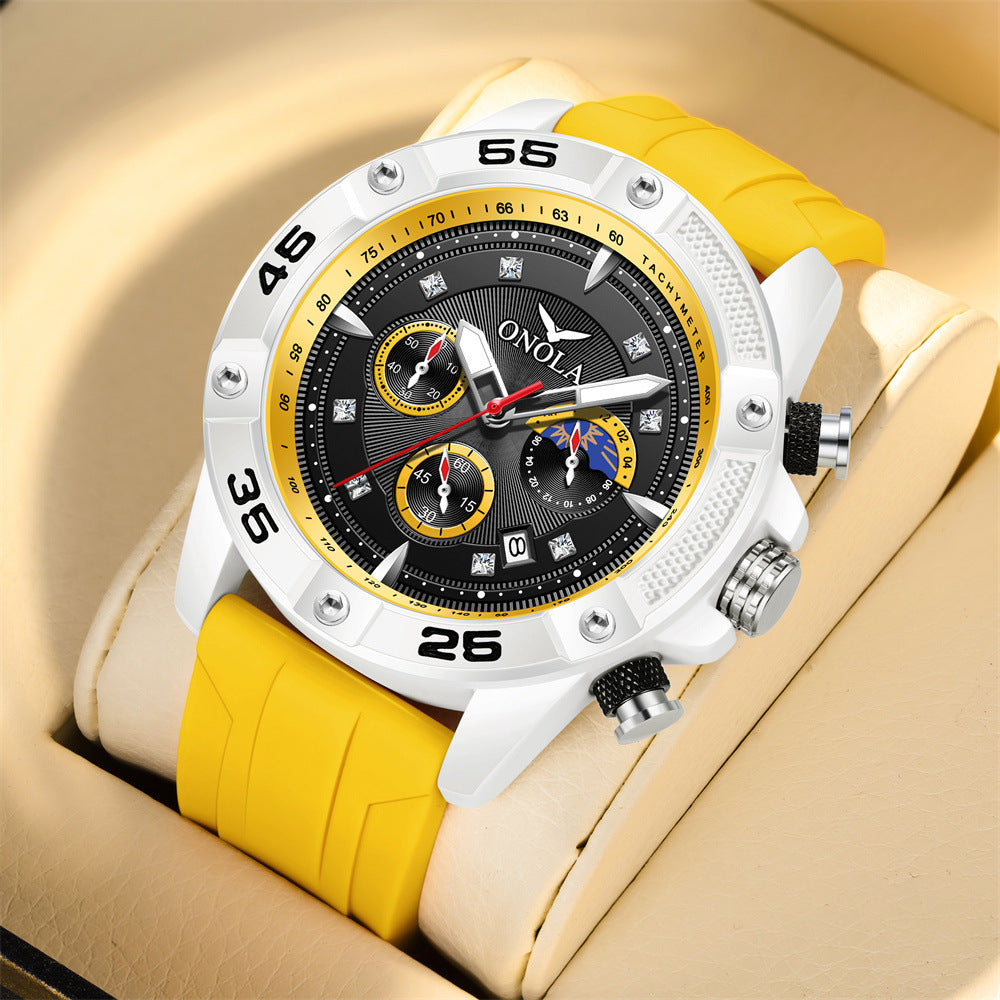 Mode Casual Style Multifonctionnel Quartz Waterproof Tape Watch