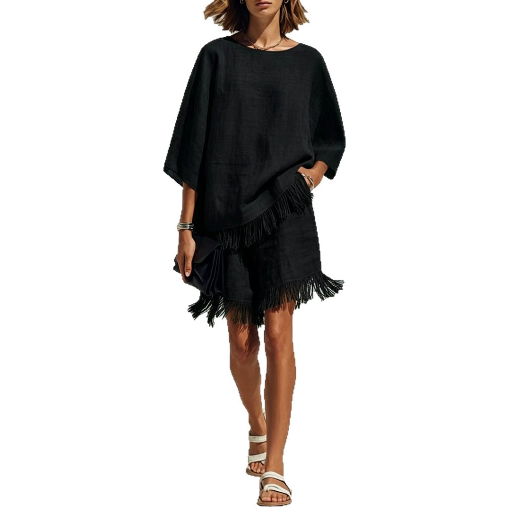 Le top occasionnel et le short à deux pièces pour femmes
