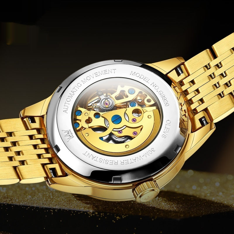 Montre Skeleton mécanique entièrement automatique pour hommes