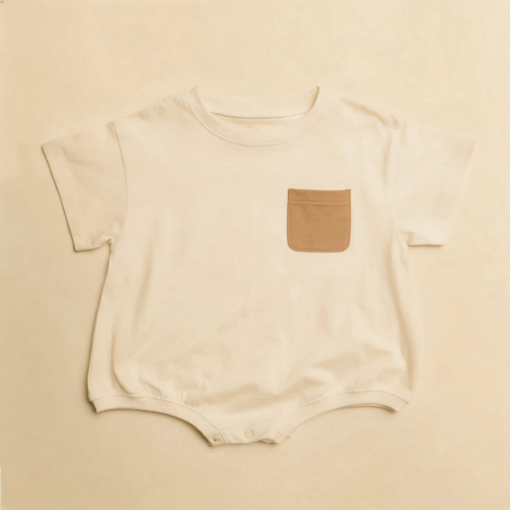 Unisex Decorated Pocket Romper