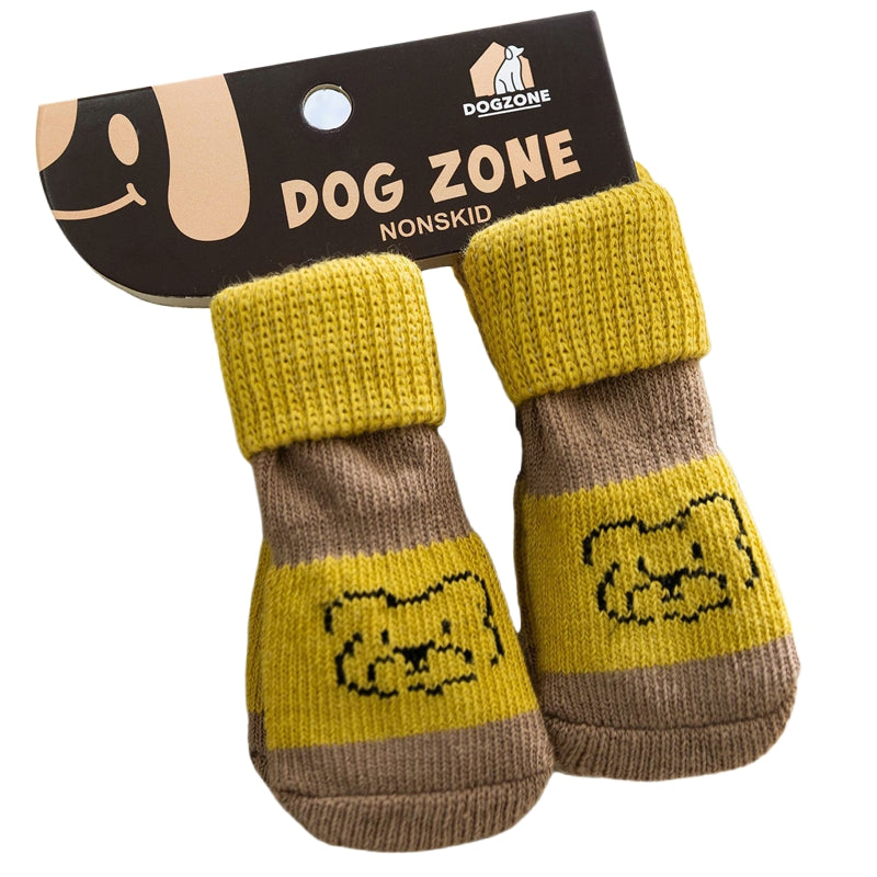 Chaussettes pour animaux, tubes longs, chaussettes antidérapantes et antidérapantes pour chiens, quatre paires, chaussures de chien