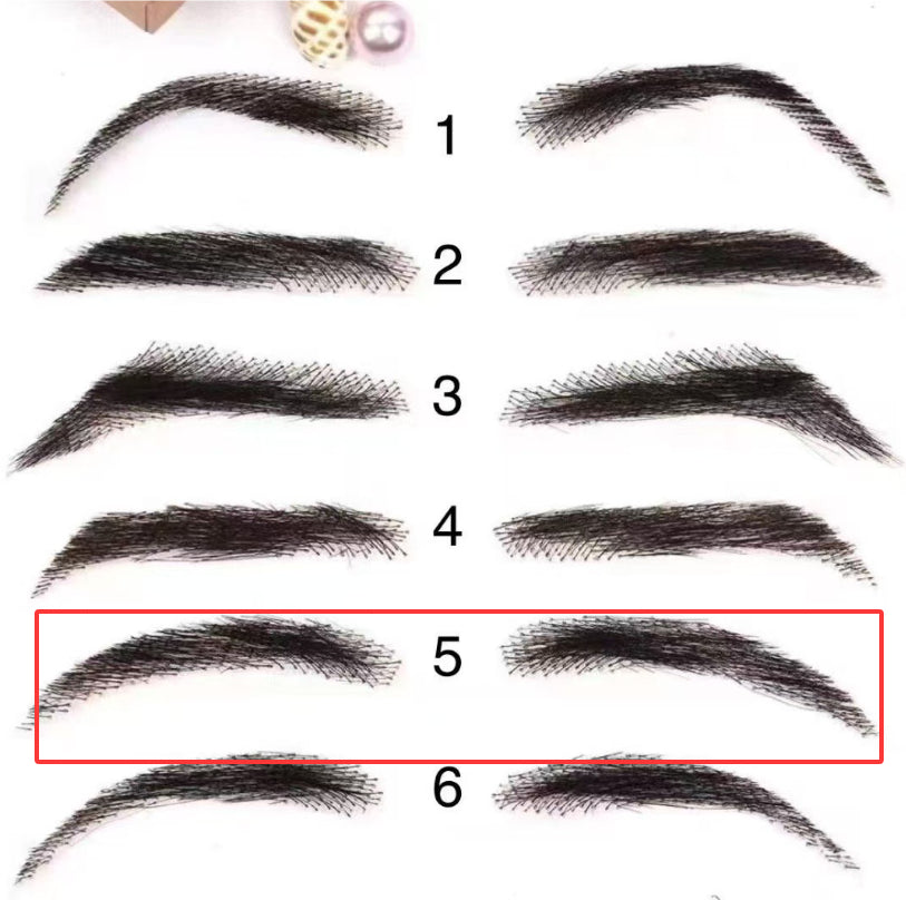 Hommes Crochet faux sourcils invisibles et trois dimensions