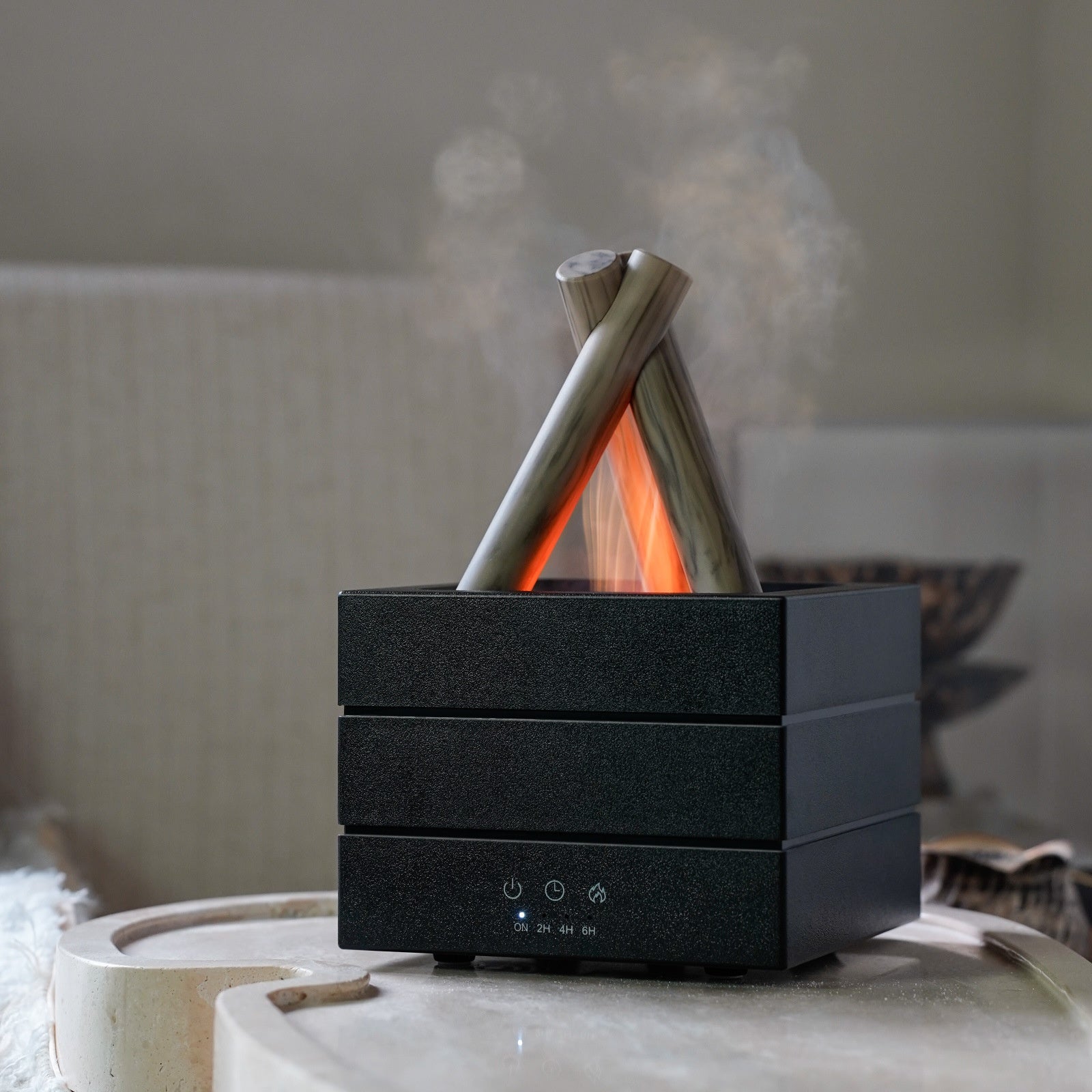 Diffuseur d'aromathérapie à feu de camp pour usage domestique Effet de flamme coloré