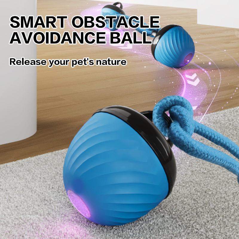 Smart Dog Chat Toy Ball Electronic Interactive Pet Toy Moving Ball Rope USB 3 Modes Automat