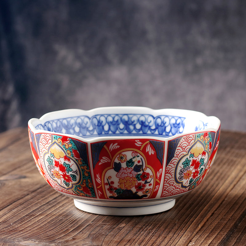 Japonais Plaque de soupe en céramique peinture de cour Retro Nostalgie