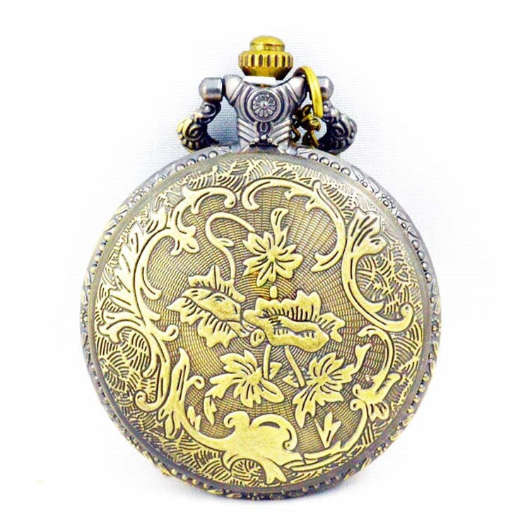 Montre de poche rétro de bronze Vintage Zodiac Quartz