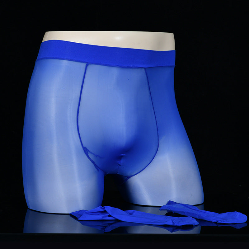Pantyhose huileux de grande taille Plus-taille de sac U bas brillant transparent ultra-mince H