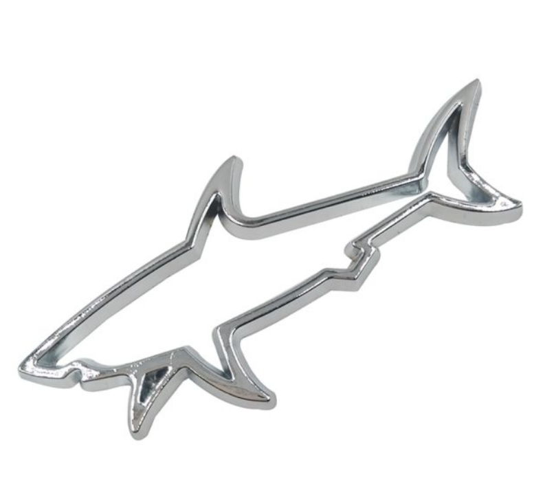 Label décoratif en métal de requin creux personnalisé