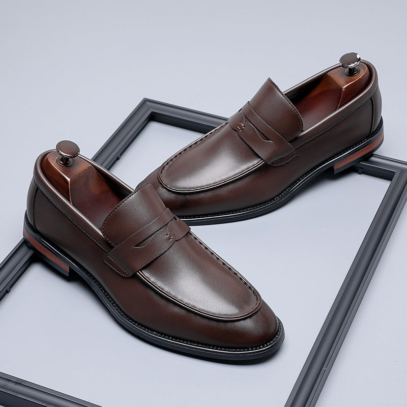 Minimaliste de style britannique Business formel Slip-on Casual Hommes Chaussures en cuir