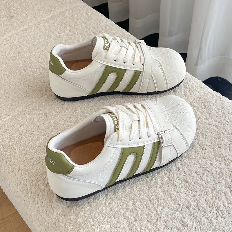 Super Soft véritable cuir femmes Allemand Trainer Chaussures Green Buckle Strap pied minceur Sp