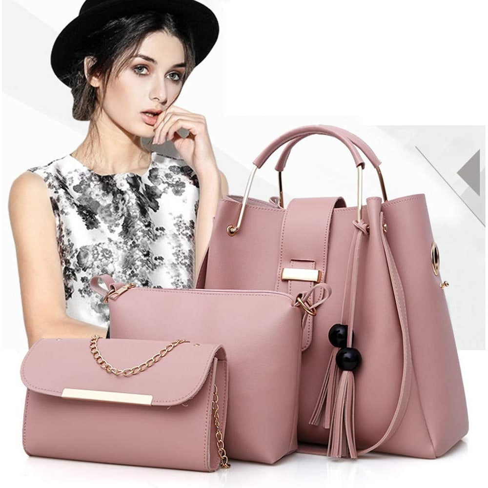 Pour femmes Purse et sac à main 3Pcs Sac Set Tassel Tote Clutch Satchel Top Poignée Sac à épaule