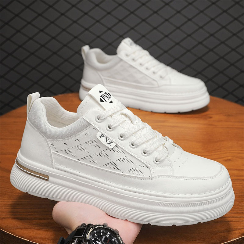 Hommes Casual Sports Blanc Sneakers avec une épaisse semelle