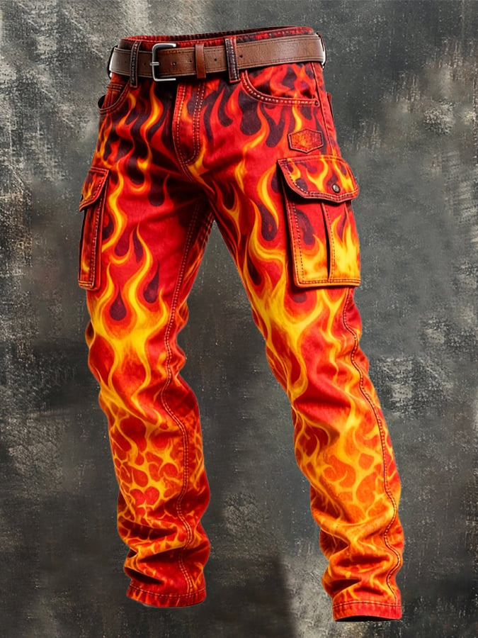Vintage gris camouflage numérique pantalons de fret pour les hommes de poche multi Flap T