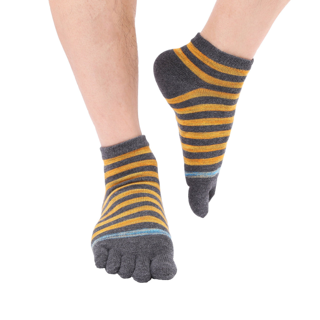 Chaussettes en coton à bout court à rayures de couleur mélangée