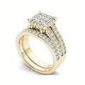 Anneau en zircon plaqué or pour femmes