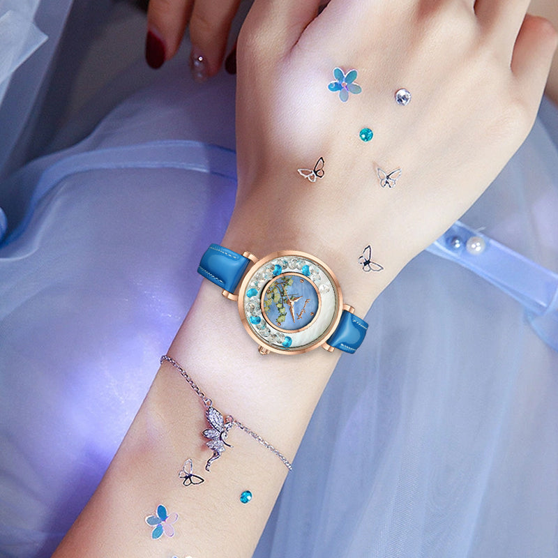 VAN GOGH Geneva Series Petites secondes Bracelet en cuir à la main Montres pour femmes