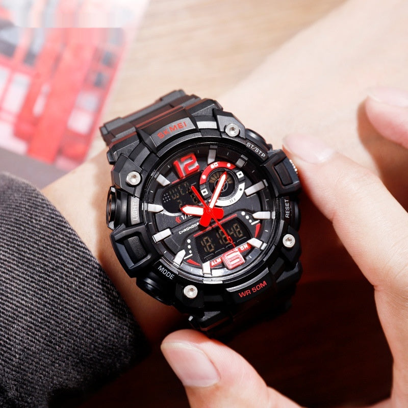 Black Gold Multi-fonctionnel Waterproof Homme Montre électronique