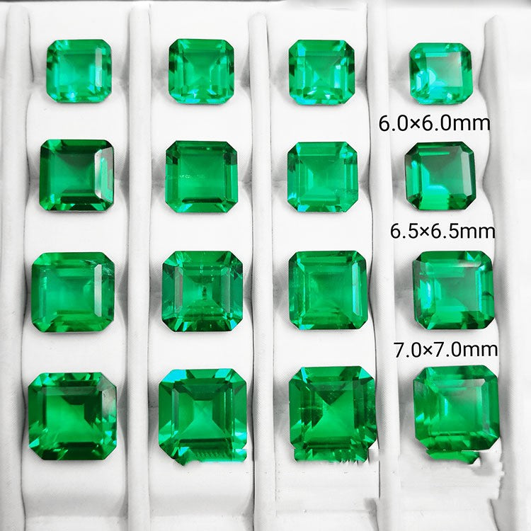 Émeraude synthétique Petite pierre de bare octagonale