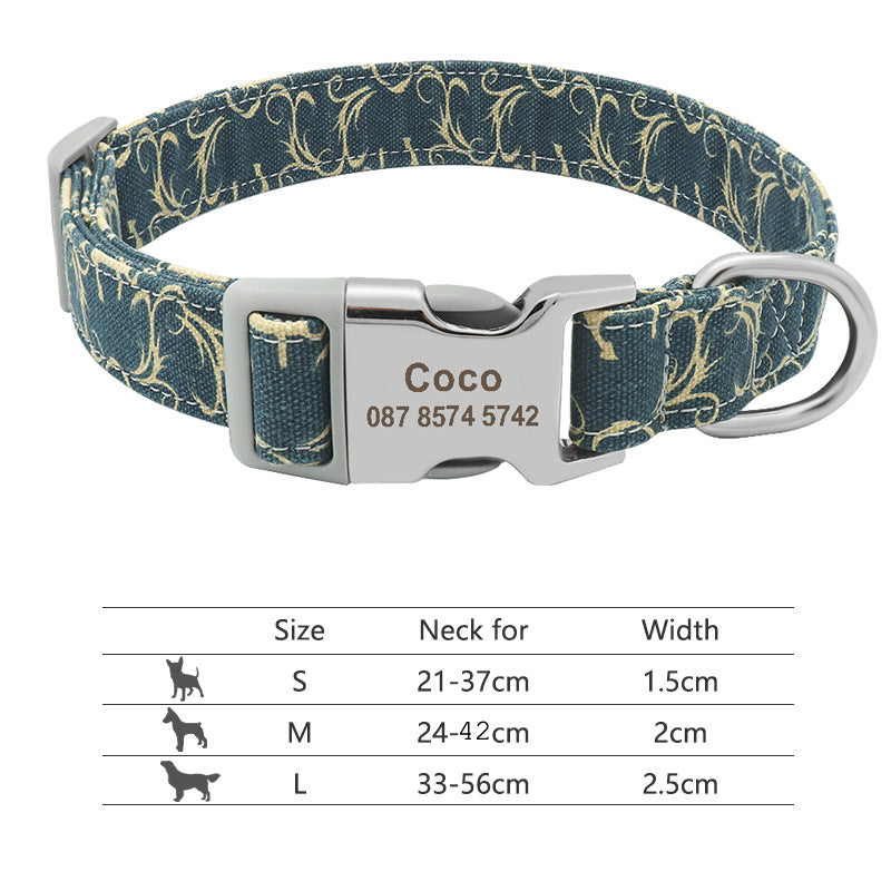Collier de chien réglable en nylon Chiens personnalisés