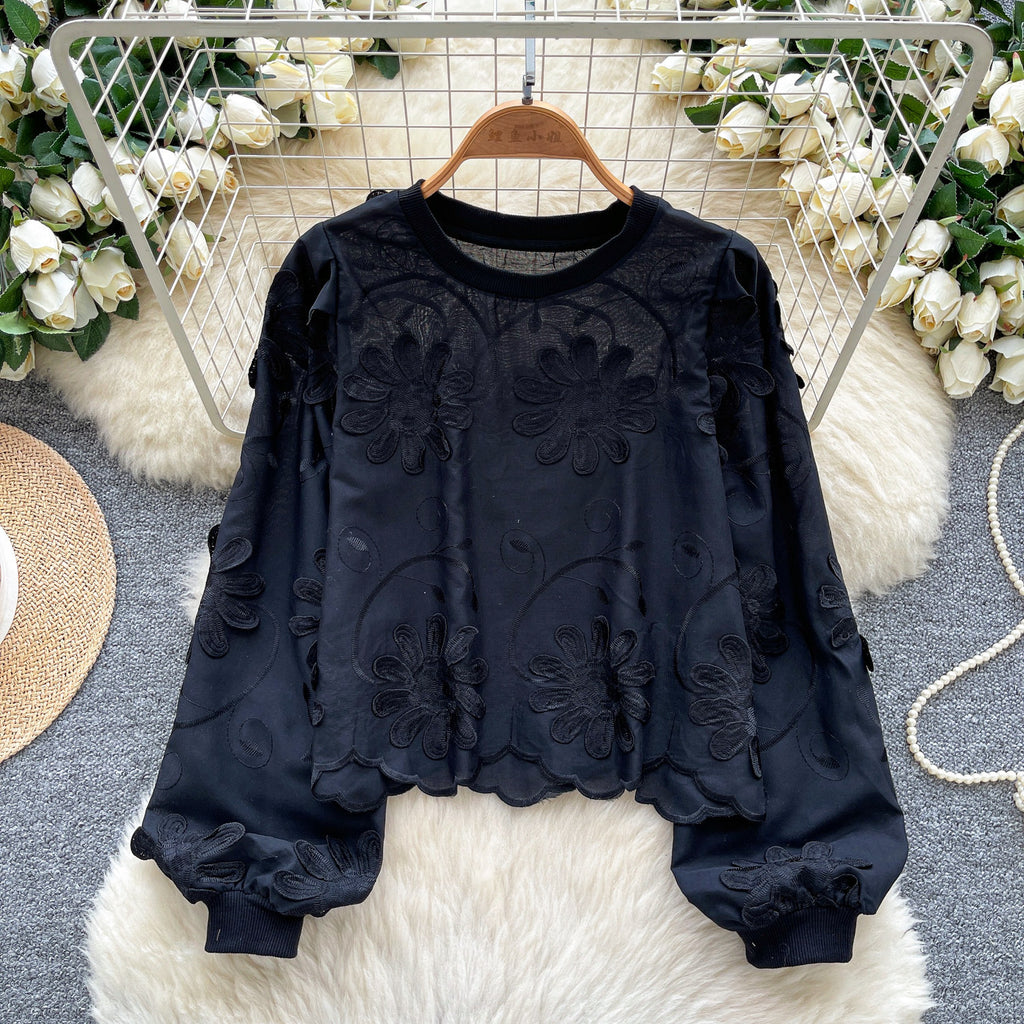 Retro Court style Puffed-sleeve Elegant Top
