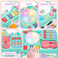 Jeu de jouets de bus d'activité bébé 6-en-1 Multifonctionnel d'apprentissage musical Bus comprend Mini voiture et