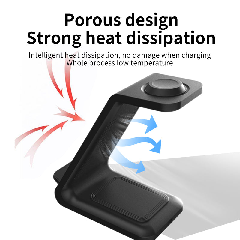 Chargeur sans fil 3-en-1 multi-fonctionnel haut de gamme pour téléphone mobile