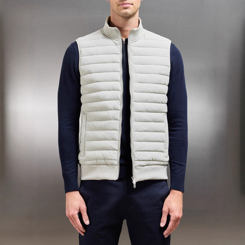 European And American Down Jacket Vest Light Stand Collar