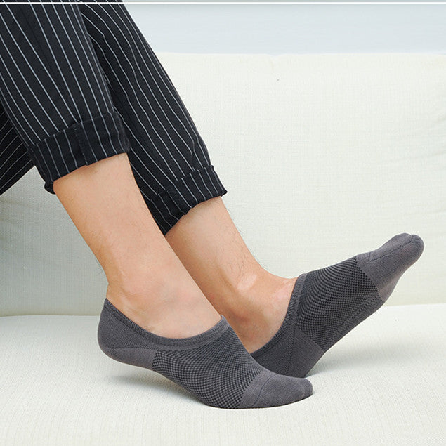 Chaussettes de bateau invisibles en fibre de bambou pour hommes d'été