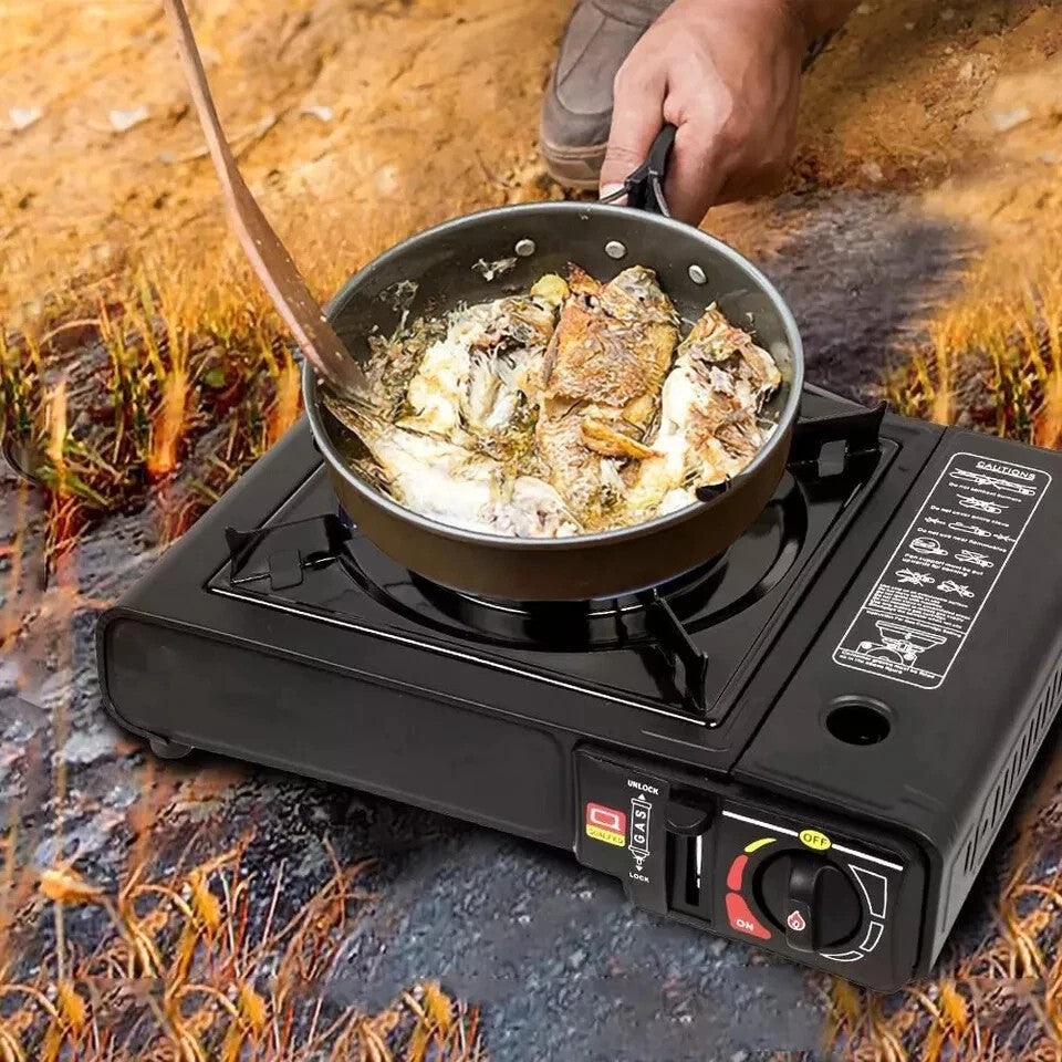 Camping en plein air Butane Gas Stove Portable Single Burner Hob BBQ Picnic Cooker UK